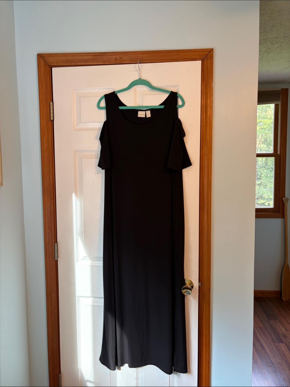 Chico's Black Cold-Shoulder Maxi Dress